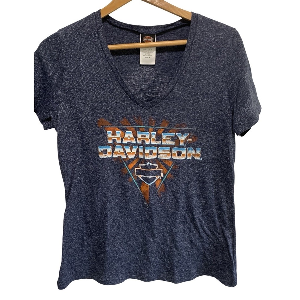 Harley-Davidson Motorcycle Womens Short Sleeve Tee Medium Rommel Delmarva Biker